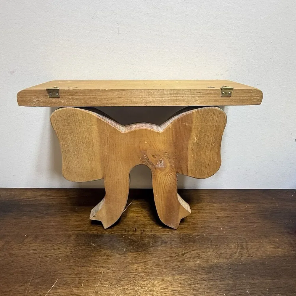 Vintage 80's Wood Bow Shelf Display Cottagecore Country Farmhouse Coquette